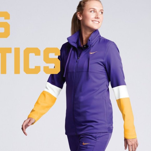 WOMEN'S NIKE DRY JACKET PURPLE LSU - Picture 2 of 3